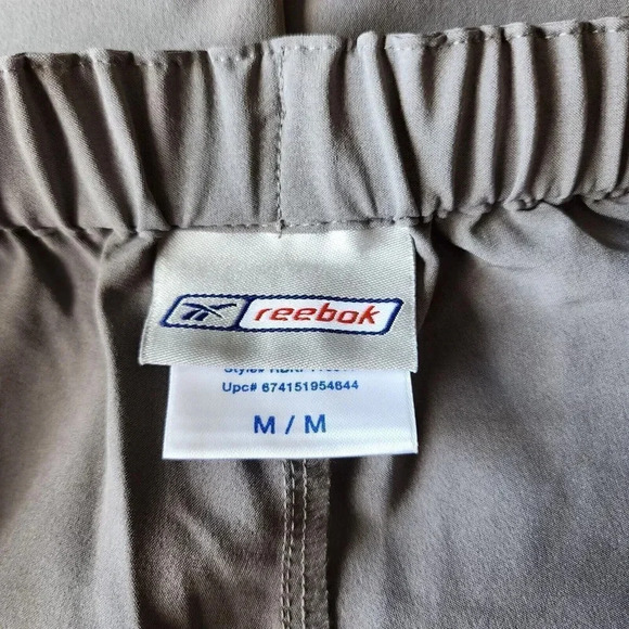 Reebok Active Pant Women Size Medium Gray Polyester Loose Capri Elastic Waist - Picture 4 of 10